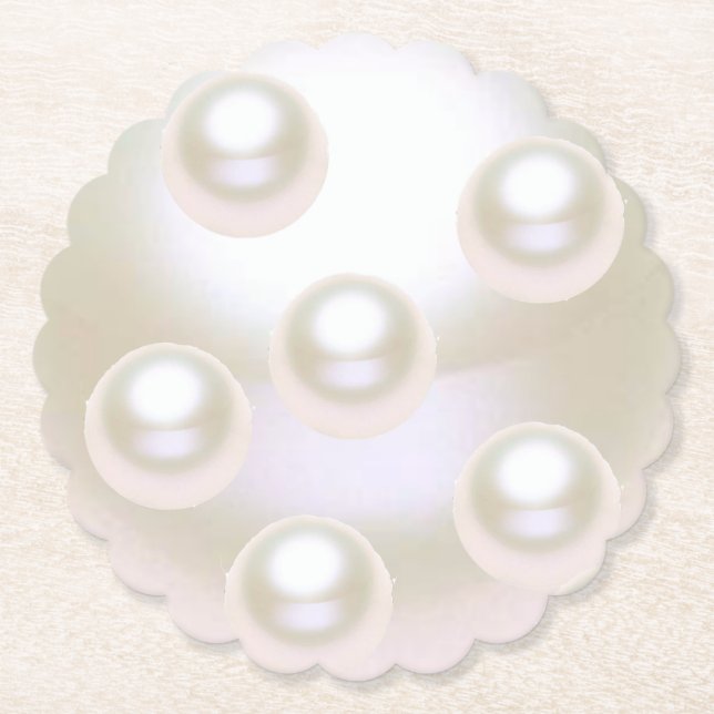 Porta-copo De Papel Pearl de Aniversário de Casamento de 30 (Frente)