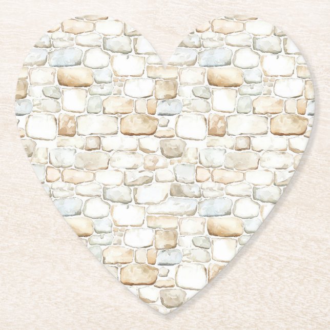 Porta-copo De Papel Pedras Falsas Cinza Branco Creme (Frente)