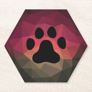 Porta-copo De Papel Pegada dos animais, impressão de pata de ca/cão
