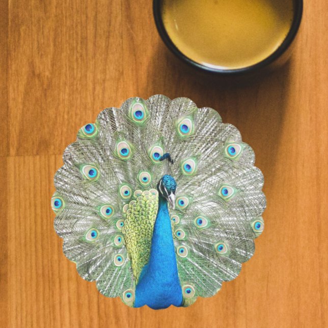 Porta-copo De Papel Pena Plumagem de Pavão Azul (In Situ Mug)