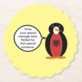 Porta-copo De Papel Penguin Albanian Flag Talks