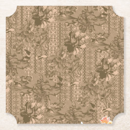 Porta-copo De Papel Penteadeira Floral Marrom Ornamentada | Estilo Vin