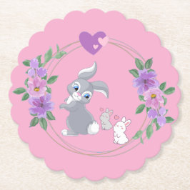 Porta-copo De Papel Perfect Pink Easter Bunny with Babies