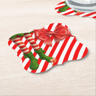 Porta-copo De Papel Pernas Divertidas de Elfo Natal Travessuras do P