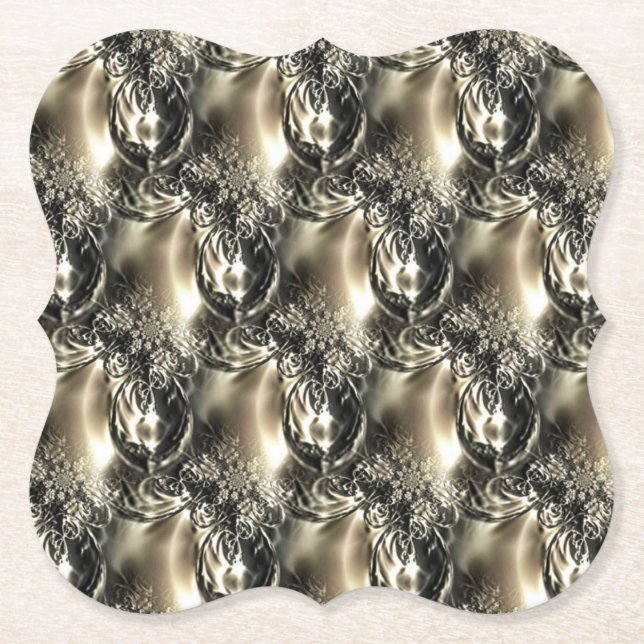 Porta-copo De Papel Pérolas Douradas (Frente)