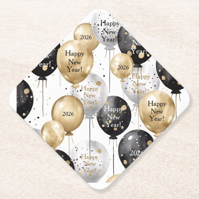 Porta-copo De Papel Personalized Happy New Year Party (Frente)