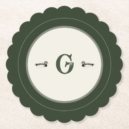 Porta-copo De Papel Personalized Initial Vintage Duck Coaster