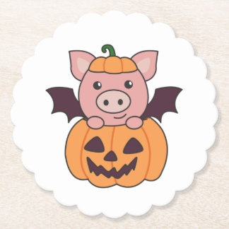 Porta-copo De Papel Pig Halloween Pumpkin Bat Costume