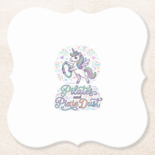 Porta-copo De Papel Pilates de Unicórnio e Poeira de Fada Fundo Branco