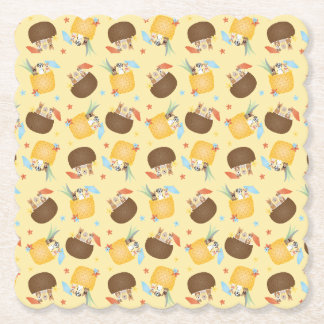 Porta-copo De Papel Pina Colada Pineapple Coconut Pattern