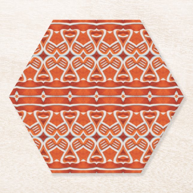 PORTA-COPO DE PAPEL PINGENTES DE PAPEL HEXAGONAIS DE GINGERBREAD (Frente)