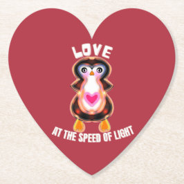 Porta-copo De Papel Pinguim Presente Amor à Velocidade da Luz