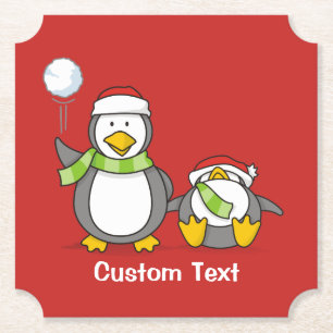 Porta-copo De Papel Pinguins de neve de Natal