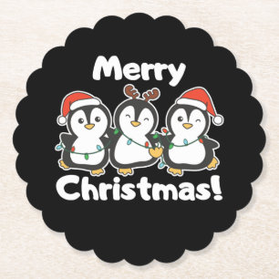 Porta-copo De Papel Pinguins de Pinguim de Natal