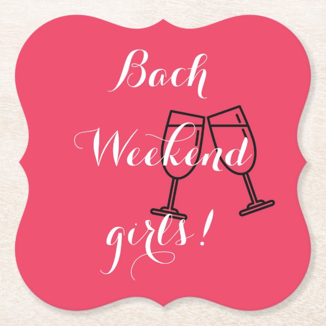 Porta-copo De Papel pink bachelorette  (Frente)