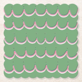 Porta-copo De Papel Pink Scallops Coaster