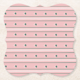Porta-copo De Papel Pink Stripe Coaster
