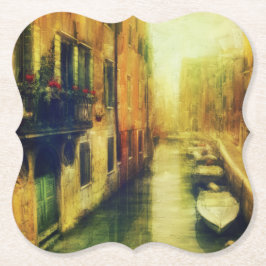 Porta-copo De Papel Pintura do Canal de Veneza