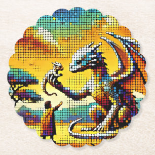 Porta-copo De Papel pixelated image of a dragon trainer