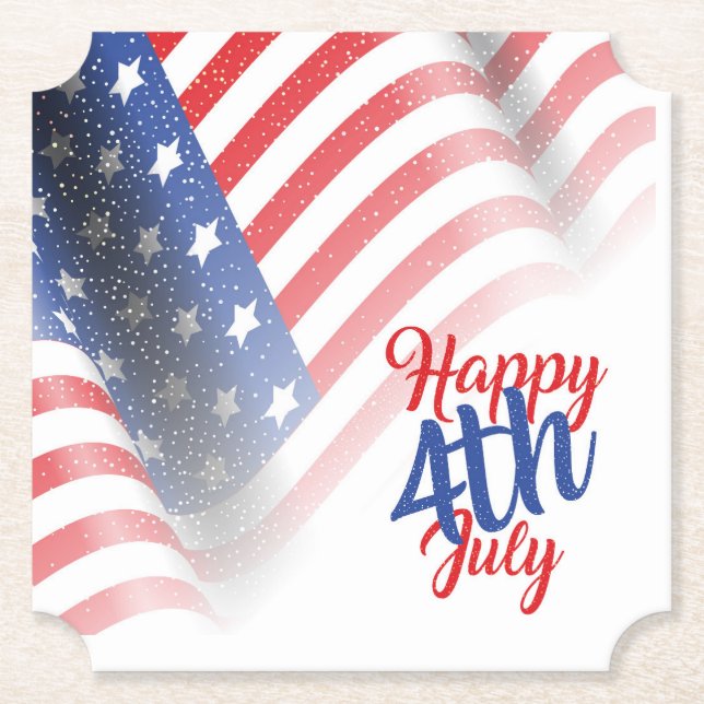Porta-copo De Papel Placa de papel em 4 de julho (Frente)