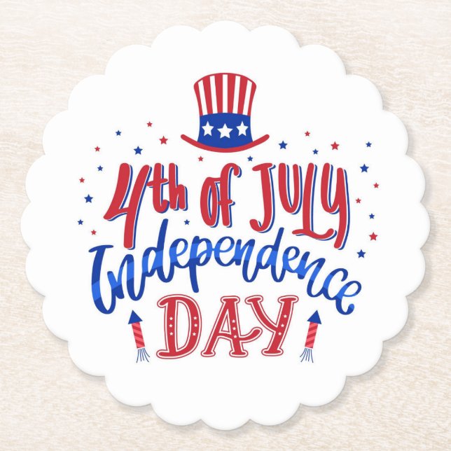 Porta-copo De Papel Placa de papel em 4 de julho (Frente)