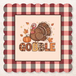 Porta-copo De Papel Plaid & Whimsy – Festive Thanksgiving Turkey