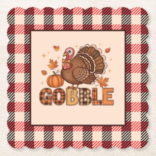 Porta-copo De Papel Plaid & Whimsy – Peru Turquia de Ação de Graças Fe