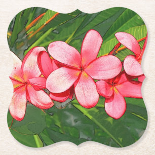 Porta-copo De Papel Plumerias rosa