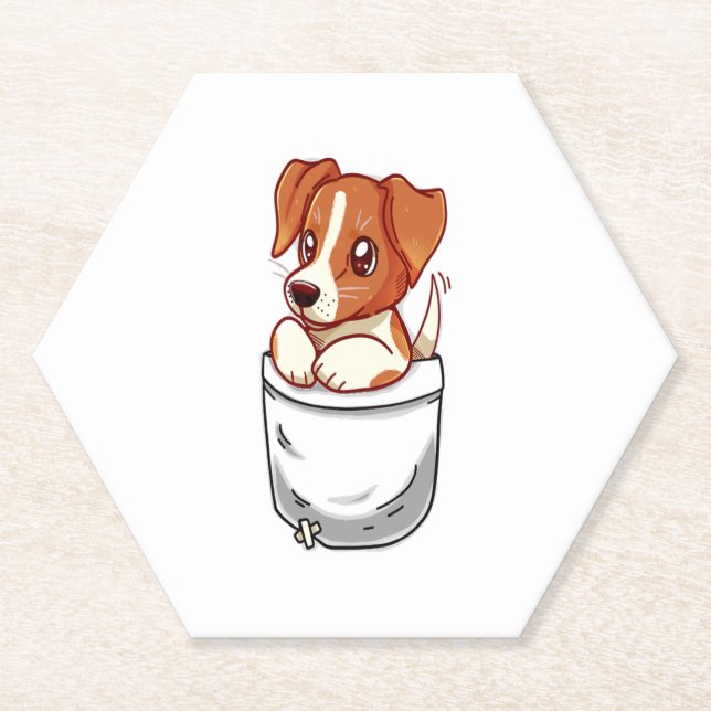 Porta-copo De Papel Pocket Cute Jack Russell Terrier (Frente)