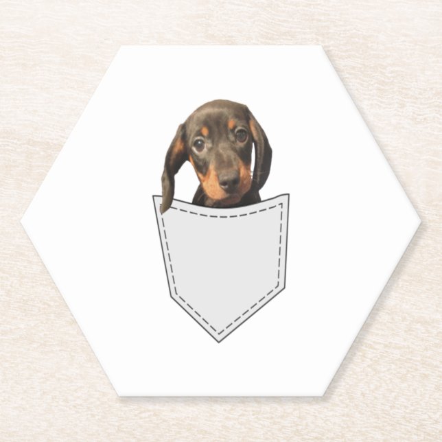 Porta-copo De Papel Pocket Dog Dachshund (Frente)
