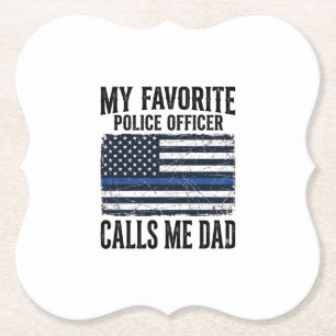Porta-copo De Papel Policial Pai Thin Blue Line Vintage Vetor D