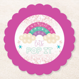 Porta-copo De Papel Pop It Birthday Rainbow Girl