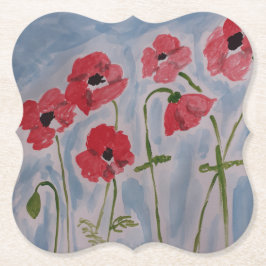 Porta-copo De Papel Poppies Vermelhos Selvagens
