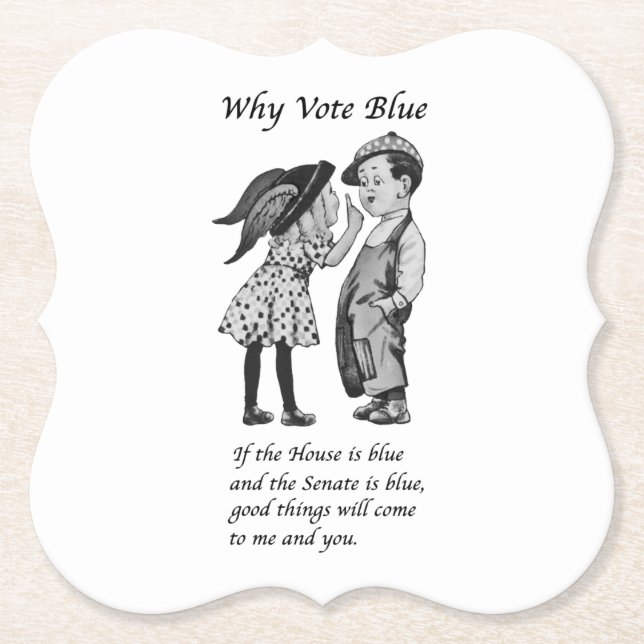 Porta-copo De Papel Por que votar azul em 2026 (Frente)