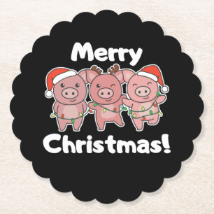 Porta-copo De Papel Porcos de Natal bonitos Felizes Natal