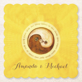 Porta-copo De Papel PORTA COPOS da festa de casamento. Dourado YinYang