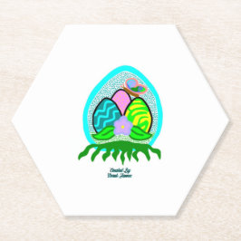 Porta-copo De Papel Porta copos de papel hexágono de ovos de Páscoa de