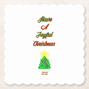 Porta-copo De Papel Porta copos de Papel Quadrado de Natal Feliz