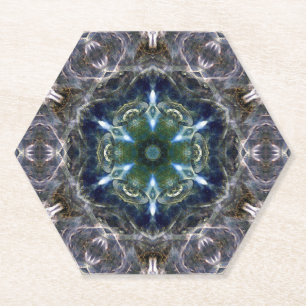 Porta-copo De Papel Porta copos de Papel Quadrado Folk Mandala