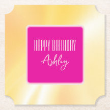 Porta copos de papel rosa e amarelo