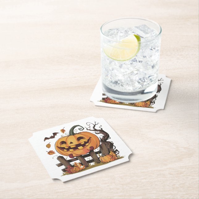 Porta-copo De Papel Porta copos Festiva de Abóbora de Halloween (Insitu)
