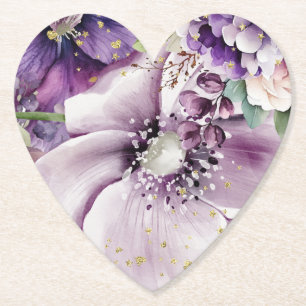 Porta-copo De Papel Porta copos Real Britânica de Papel Floral Roxo