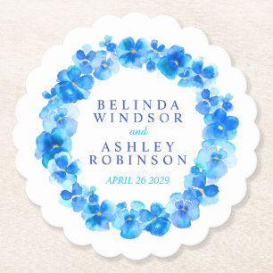 Porta-copo De Papel Portas copos de cor de água da flor da pântano azu