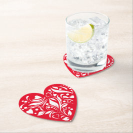 Porta-copo De Papel Portas copos De Namorados De Coração Branco E Verm
