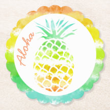 Portas copos de papel de abacaxi tropical