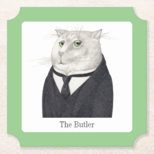 Porta-copo De Papel PORTAS COPOS de papel de tíquete CAT BUTLER + Text