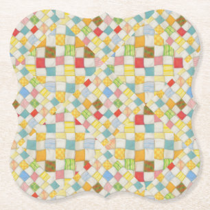 Porta-copo De Papel PORTAS COPOS de papel do suporte MOSAIC QUILT