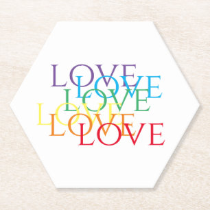 Porta-copo De Papel PORTAS COPOS de papel Hexágono do RAINBOVE LOVE