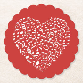 Porta-copo De Papel Portas copos de papel personalizado Musical Heart