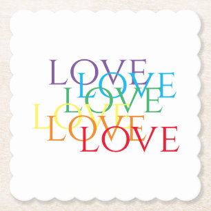 Porta-copo De Papel PORTAS COPOS de Papel Quadrado Scalloped LOVE RAIN